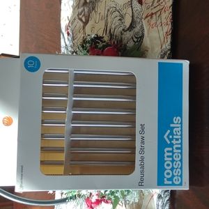 Reusable straw set